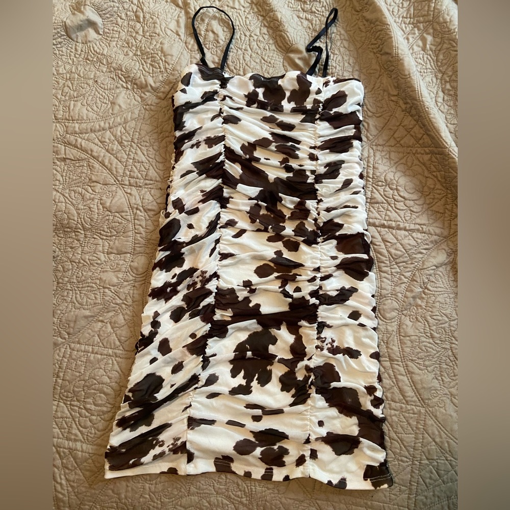 Cow Print Cowboy Costume Body-con Dress - Medium